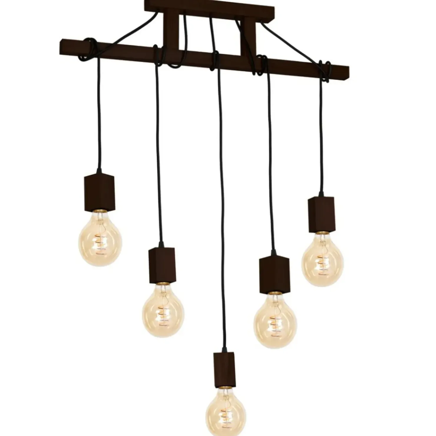Flash Sale Sklep Kaja Ozdobna, drewniana lampa wisząca na 5 żarówek MLP4361 z serii JACK | Kaja Oświet naturalnedrewno
