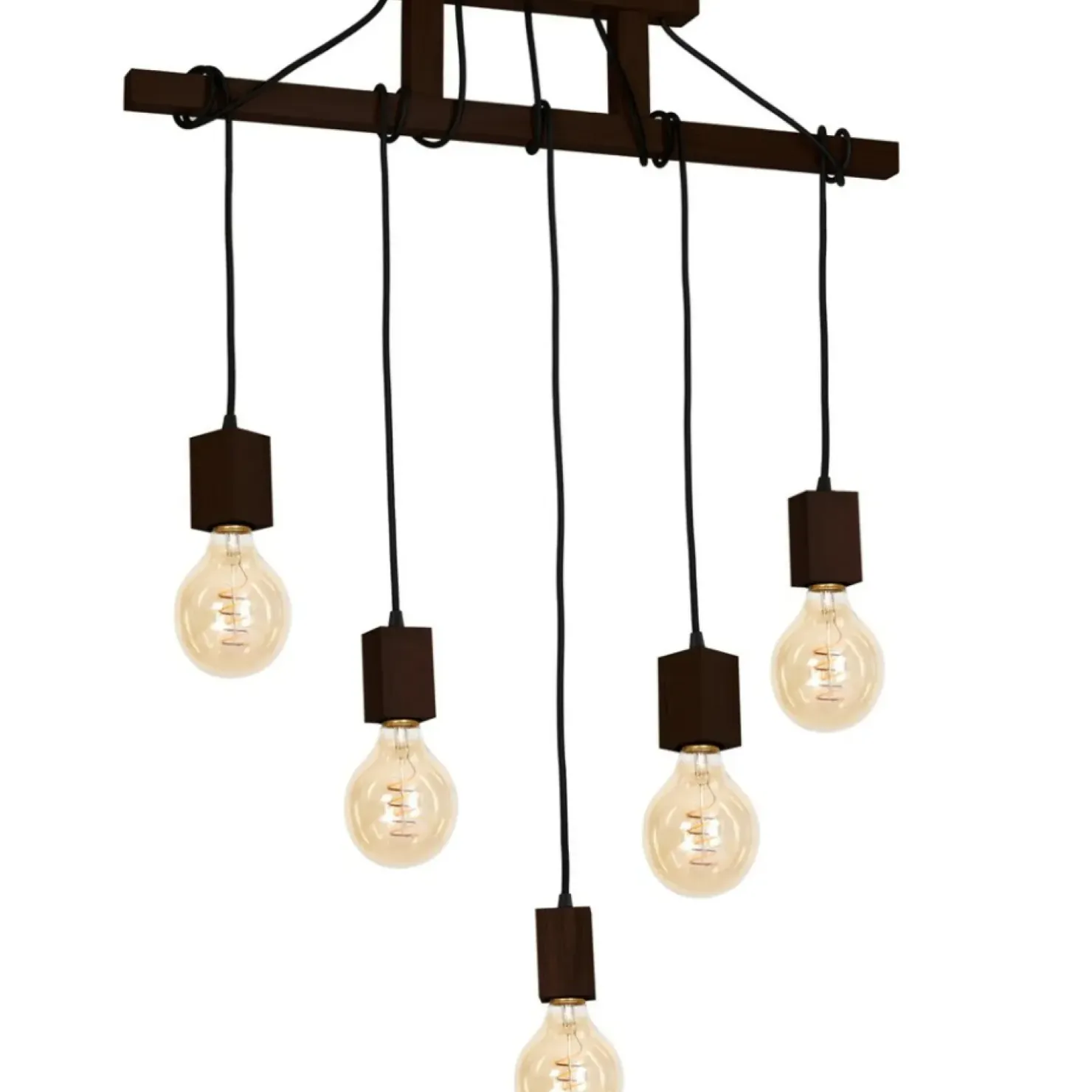 Flash Sale Sklep Kaja Ozdobna, drewniana lampa wisząca na 5 żarówek MLP4361 z serii JACK | Kaja Oświet naturalnedrewno
