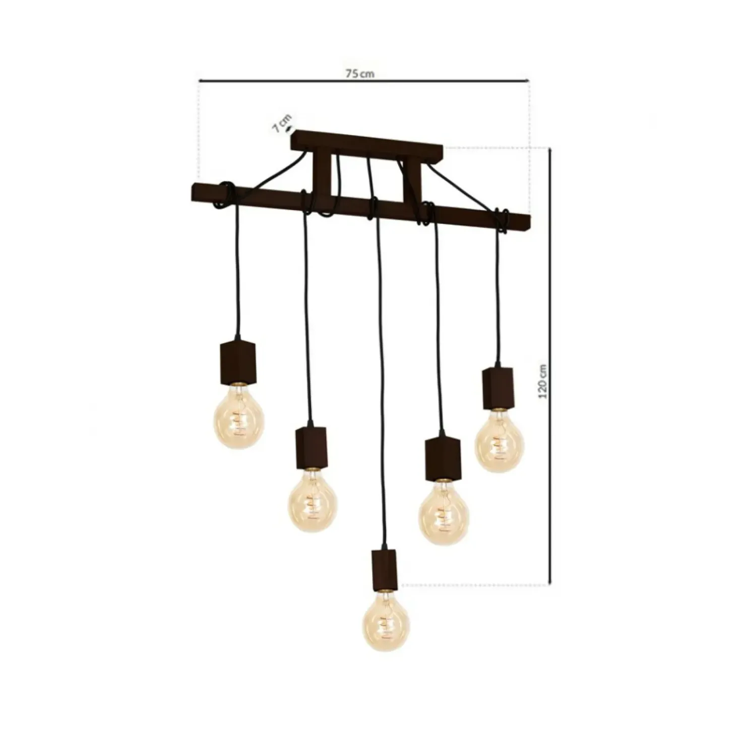 Flash Sale Sklep Kaja Ozdobna, drewniana lampa wisząca na 5 żarówek MLP4361 z serii JACK | Kaja Oświet naturalnedrewno