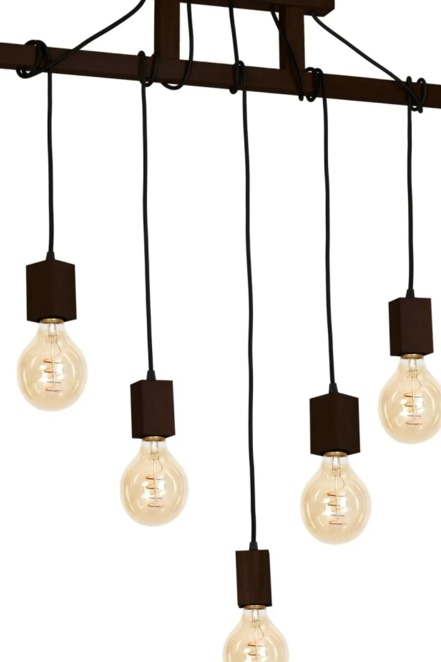 Flash Sale Sklep Kaja Ozdobna, drewniana lampa wisząca na 5 żarówek MLP4361 z serii JACK | Kaja Oświet naturalnedrewno