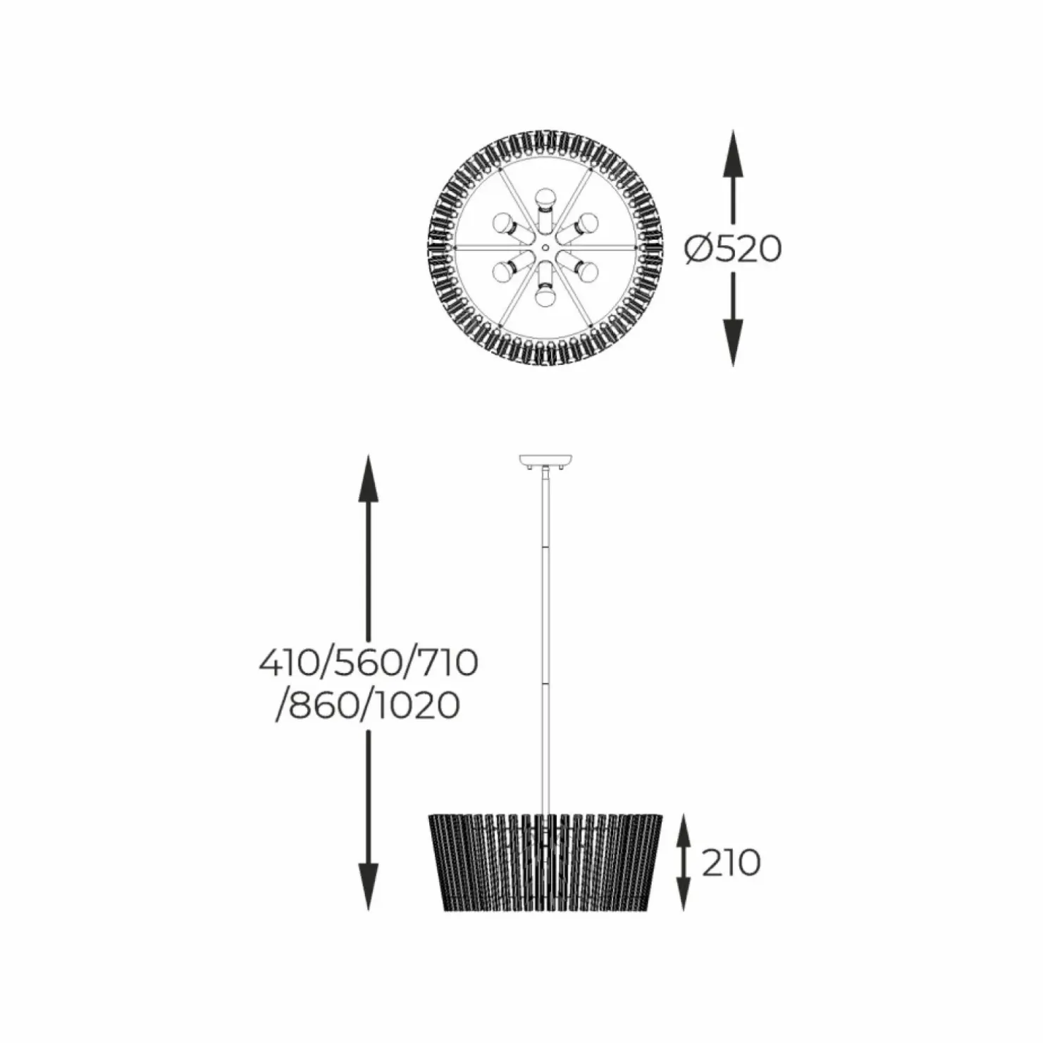 New Sklep Kaja Ozdobna lampa na sztywnym zwisie P0547-06H-F9AC BACH | Kaja
