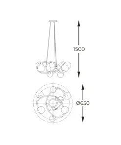 Cheap Sklep Kaja Ozdobna lampa wisząca w stylu molekuł MD4922-8-EBGN NISYRO | Kaja