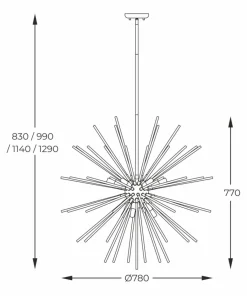 Best Sale Sklep Kaja Ozdobna lampa wisząca z rurkami P0491-09C-F7BC URCHIN | Kaja