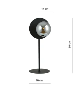 Ozdobna, niesymetryczna lampka stołowa - czarna 1186/LN z serii OSLO*Sklep Kaja Cheap