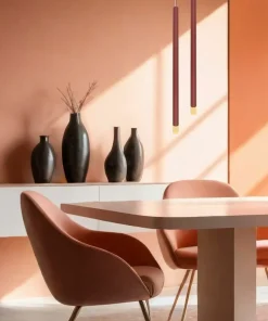 Outlet Sklep Kaja Ozdobna, punktowa lampa wisząca tuba LP-894/1P RED LUNGO | Kaja