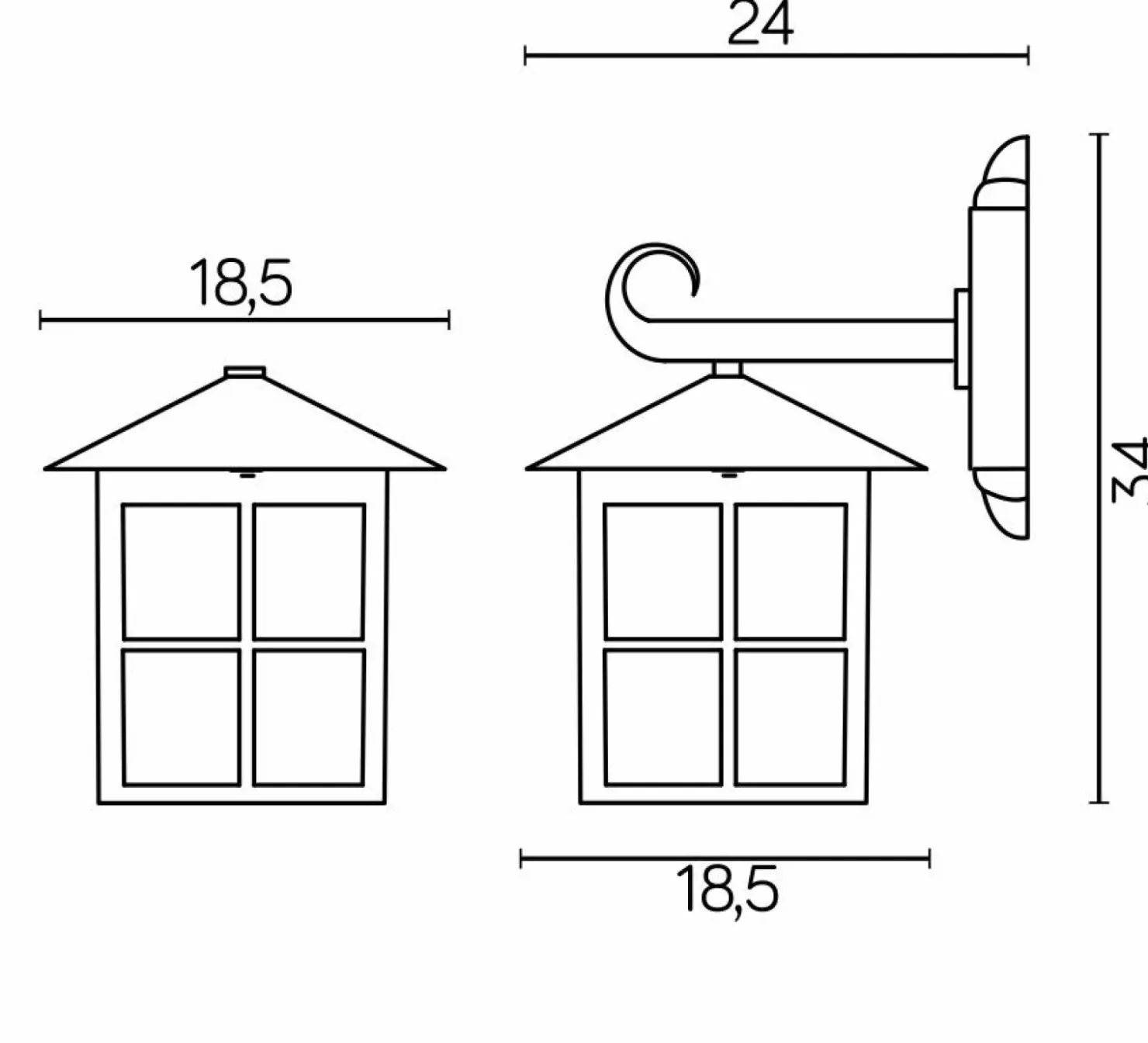Ozdobny kinkiet elewacyjny, szkło lodowe K 3012/1/KW z serii WENECJA | Kaja Oświ*Sklep Kaja Shop