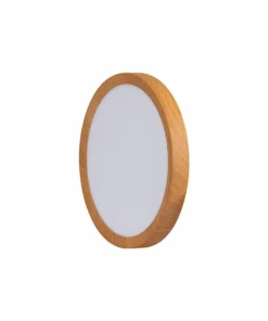 Płaska, drewniana lampa LED, koło 30cm ABR-PLO-OCED-24W MAZE | Kaja*Sklep Kaja Sale