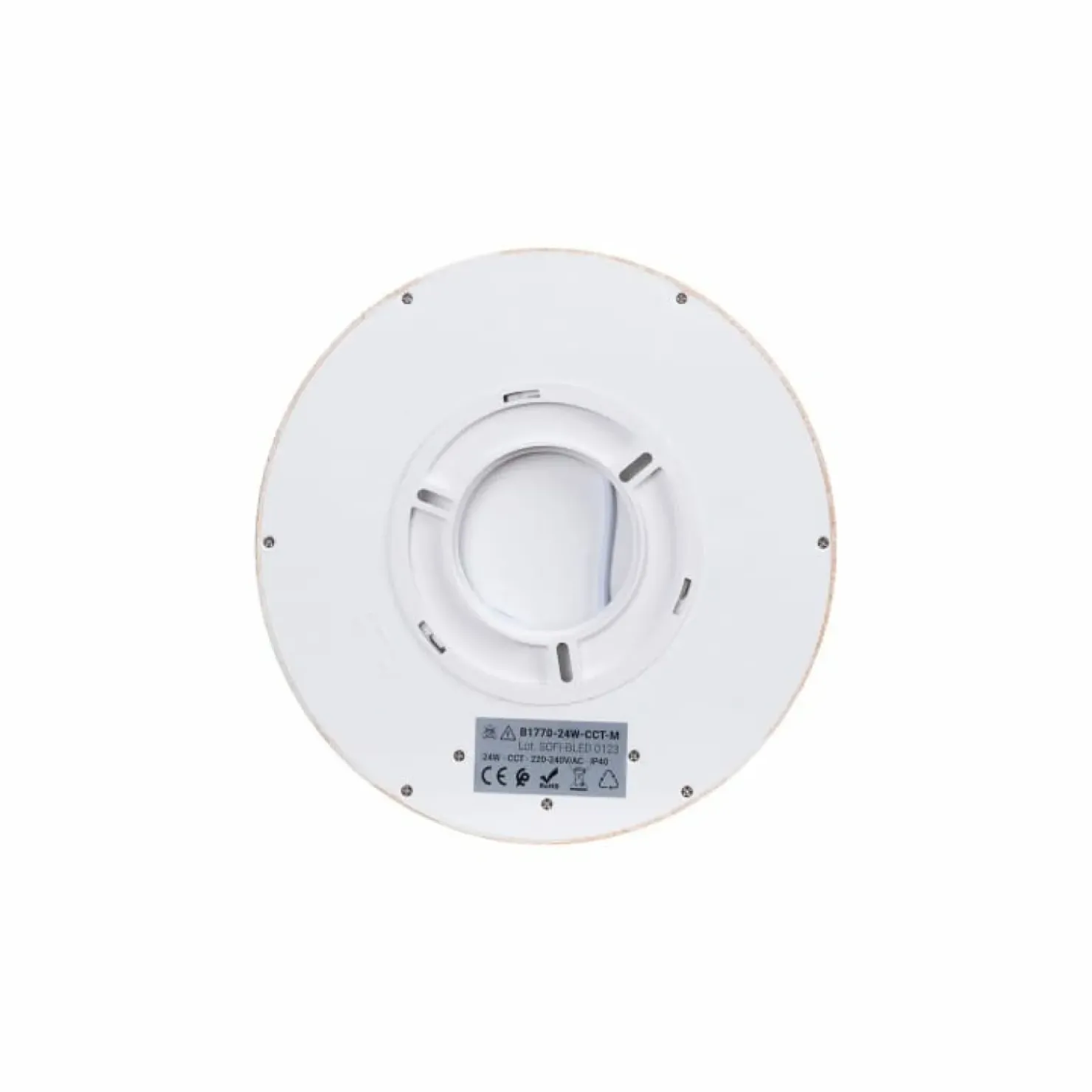 Płaska, drewniana lampa LED, koło 30cm ABR-PLO-OCED-24W MAZE | Kaja*Sklep Kaja Sale