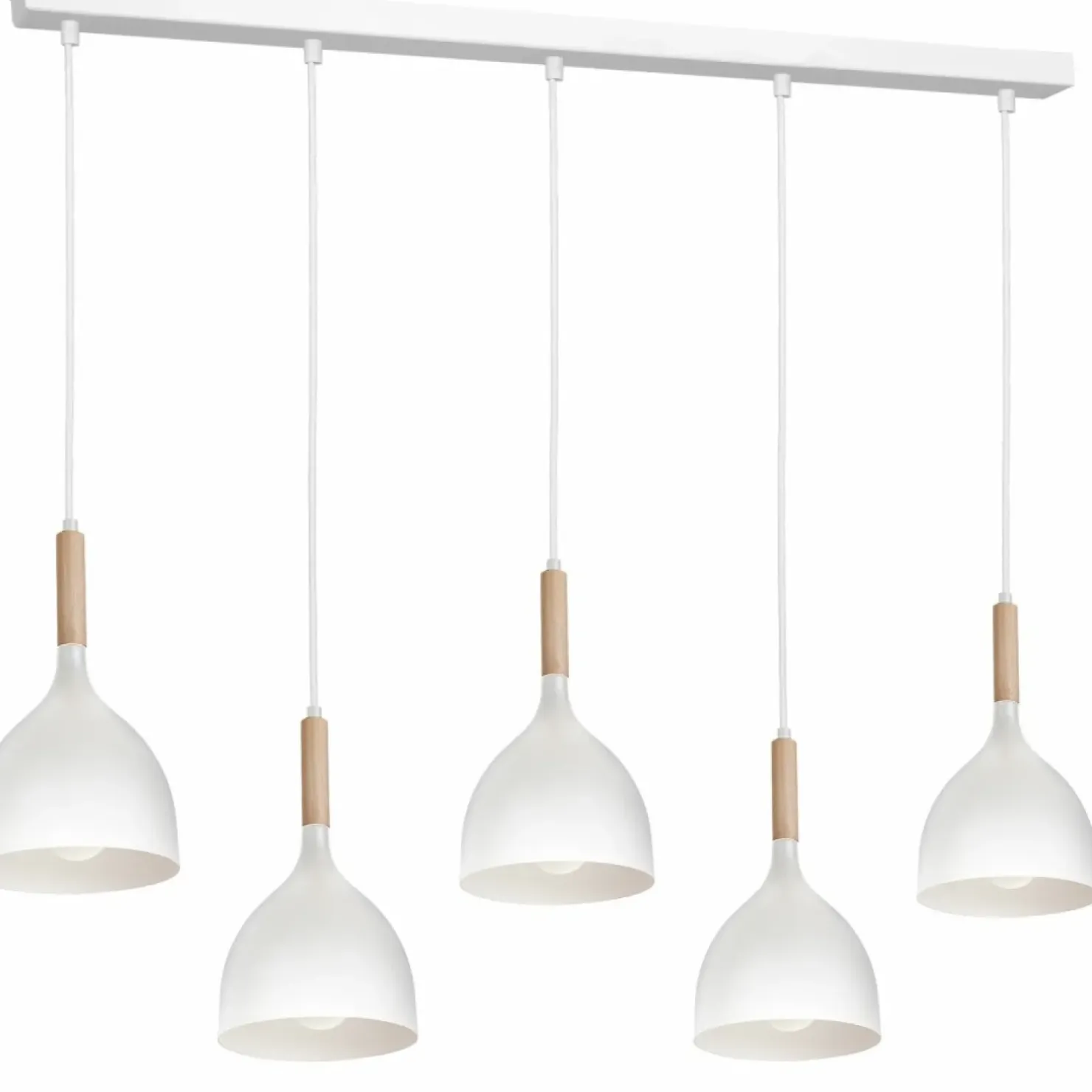 Store Sklep Kaja Pięć źródeł światła, podłużna lampa wisząca LX 3711 z serii NOAK WOOD