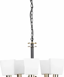 Best Sale Sklep Kaja Pięcioramienna lampa wisząca, do salonu 35-74249 z serii SCHUBERT czarno-złoty
