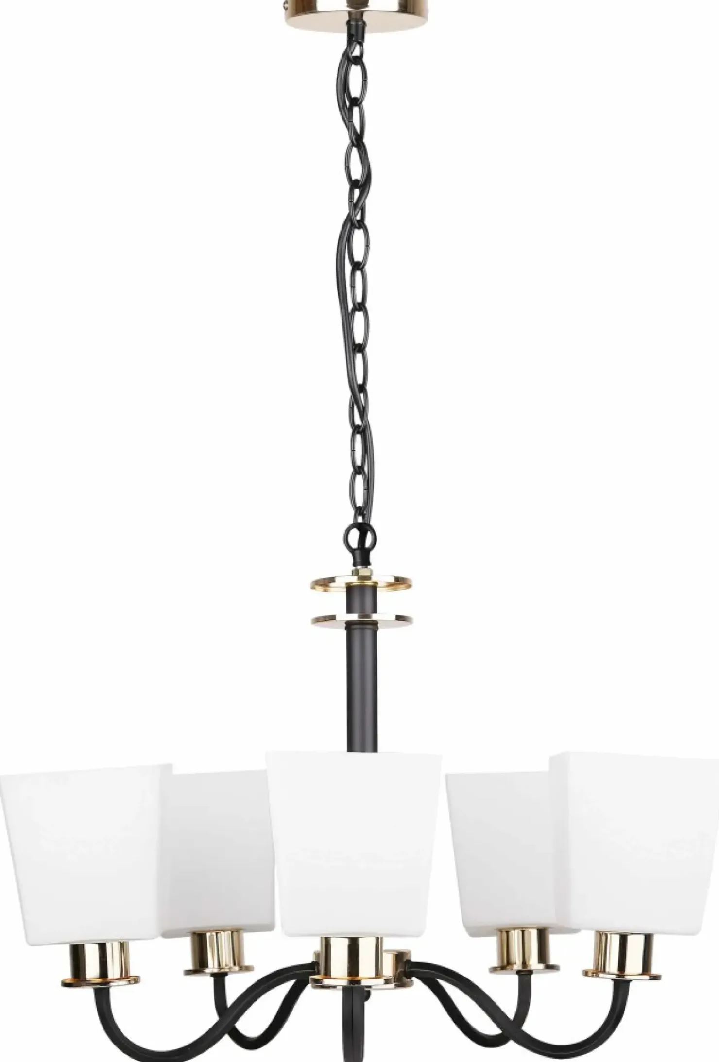 Best Sale Sklep Kaja Pięcioramienna lampa wisząca, do salonu 35-74249 z serii SCHUBERT czarno-złoty