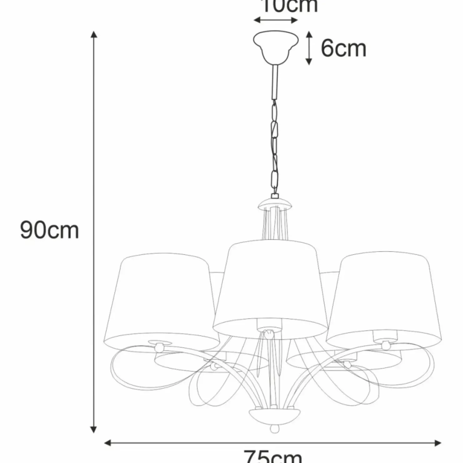 Pięcioramienna, pozłacana lampa wisząca K-4081 SOFIA | Kaja*Sklep Kaja Cheap