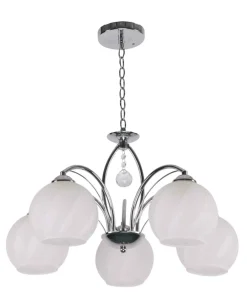 Outlet Sklep Kaja Pięcioramienny, elegancki żyrandol do salonu 35-79237 z serii ALYSON chromowy