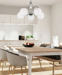 Outlet Sklep Kaja Pięcioramienny, elegancki żyrandol do salonu 35-79237 z serii ALYSON chromowy