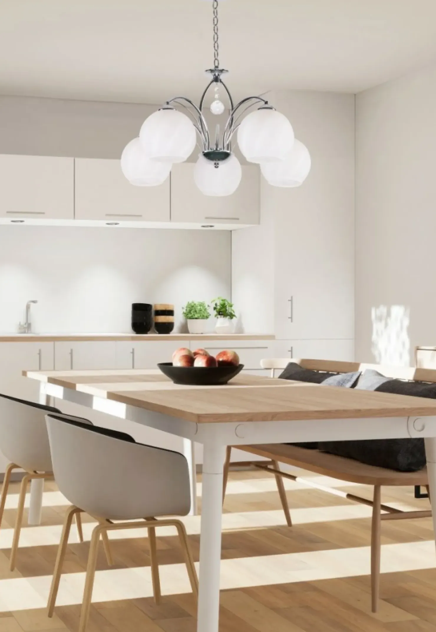Outlet Sklep Kaja Pięcioramienny, elegancki żyrandol do salonu 35-79237 z serii ALYSON chromowy