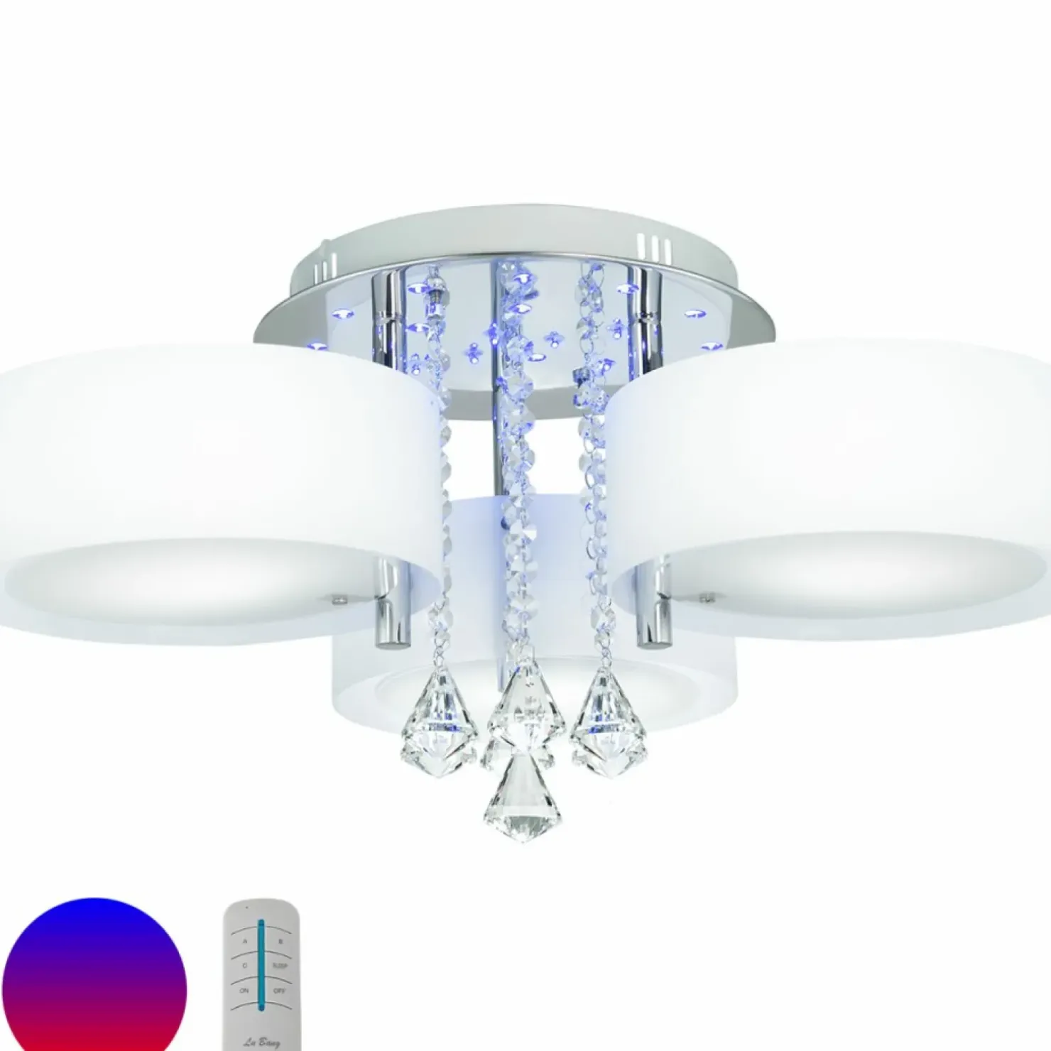 Store Sklep Kaja Piękna lampa sufitowa z funkcją sleep DRS8006/3 8C | Kaja Oświetlenie chrom