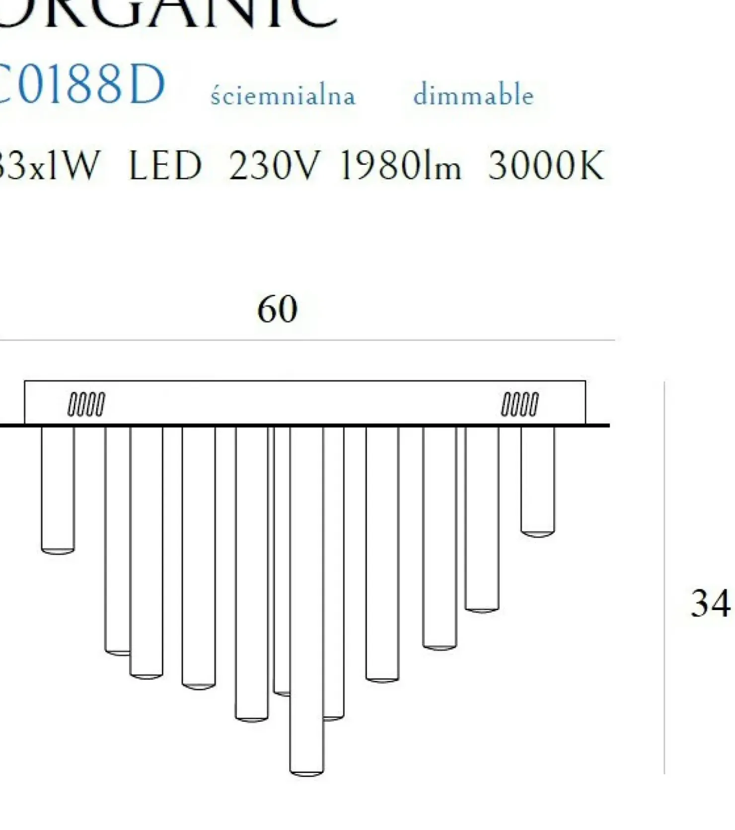 Plafon LED Ø60cm ze ściemniaczem MX C0188D ORGANIC PL | Kaja*Sklep Kaja Outlet