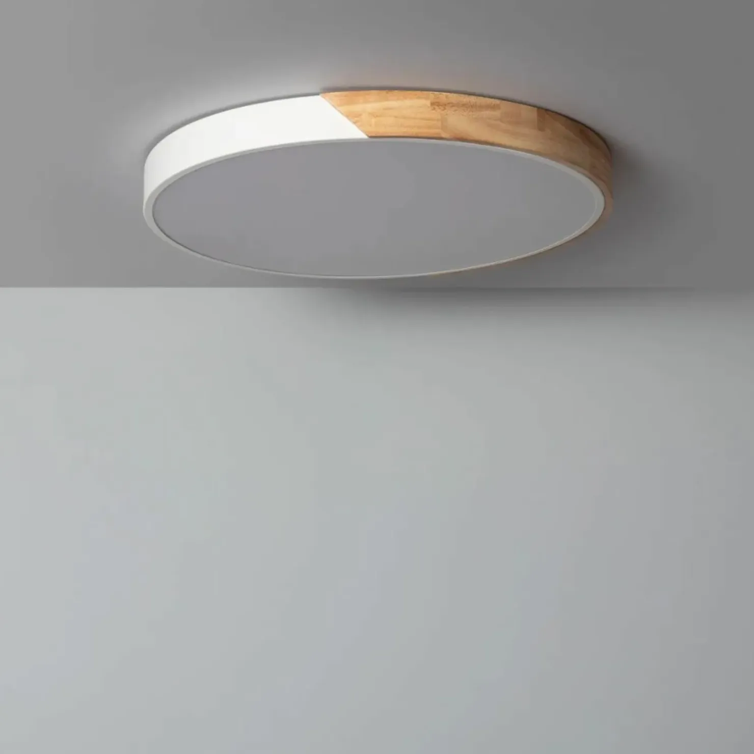 Plafon LED z dodatkiem drewna ⌀50cm ABR-PLOL-B-40W LAGIO | Kaja*Sklep Kaja Sale