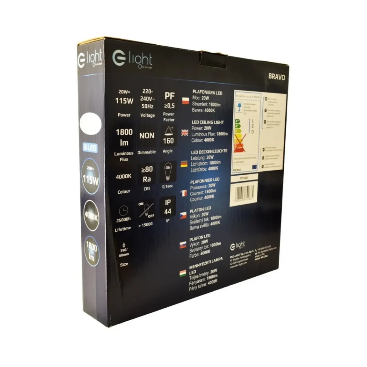 Plafon LED ze srebrną ramką LED ⌀39cm 4000K ML4268 BRAVO | Kaja*Sklep Kaja Shop