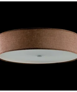 Plafon o średnicy 60cm z brązowym abażurem 67252 TONGA | Kaja*Sklep Kaja Discount