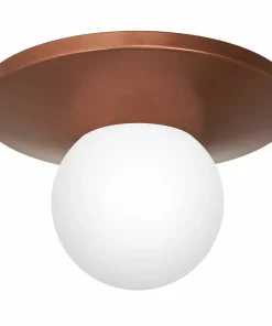 Plafon w kolorze miedzi z białym kloszem LX 3140 z serii TALLER | Kaja*Sklep Kaja Sale