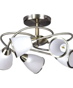 Plafon z mlecznymi kloszami K-JSL-6059/5 AB PLATO | Kaja Oświetlenie*Sklep Kaja Discount