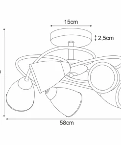 Plafon z mlecznymi kloszami K-JSL-6059/5 AB PLATO | Kaja Oświetlenie*Sklep Kaja Discount