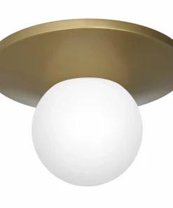 Plafon ze złotą podstawą i białym kloszem LX 3139 z serii TALLER*Sklep Kaja Hot