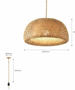 Flash Sale Sklep Kaja Pleciona, naturalna lampa wisząca ABR-NLW36-BH-E27 BOHO | Kaja brązowy