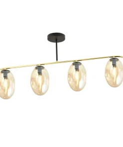 Outlet Sklep Kaja Poczwórna lampa sufitowa z miodowymi kloszami 1281/4 z serii FINES