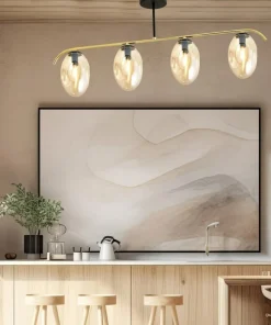 Outlet Sklep Kaja Poczwórna lampa sufitowa z miodowymi kloszami 1281/4 z serii FINES