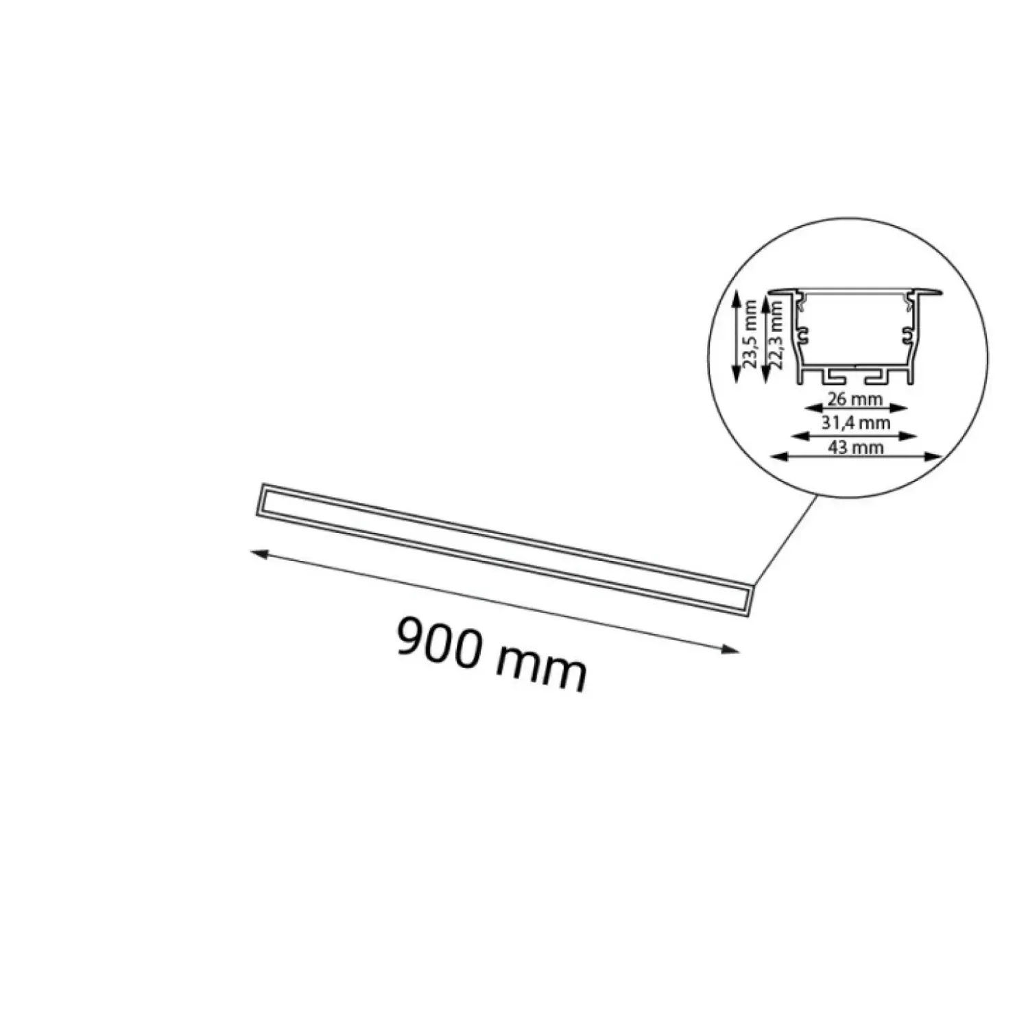 Podtynkowa lampa LED do kuchni 90cm 3000K ANT 1824 HIATE | Kaja*Sklep Kaja Best Sale
