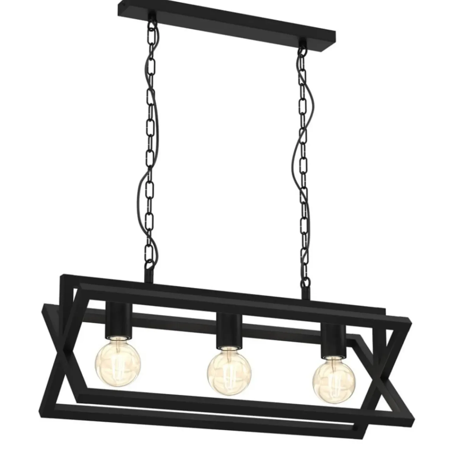 Best Sklep Kaja Podłużna, czarna lampa wisząca na trzy żarówki MLP8563 z serii ARNOLD | Kaja Ośw
