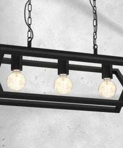 Best Sklep Kaja Podłużna, czarna lampa wisząca na trzy żarówki MLP8563 z serii ARNOLD | Kaja Ośw