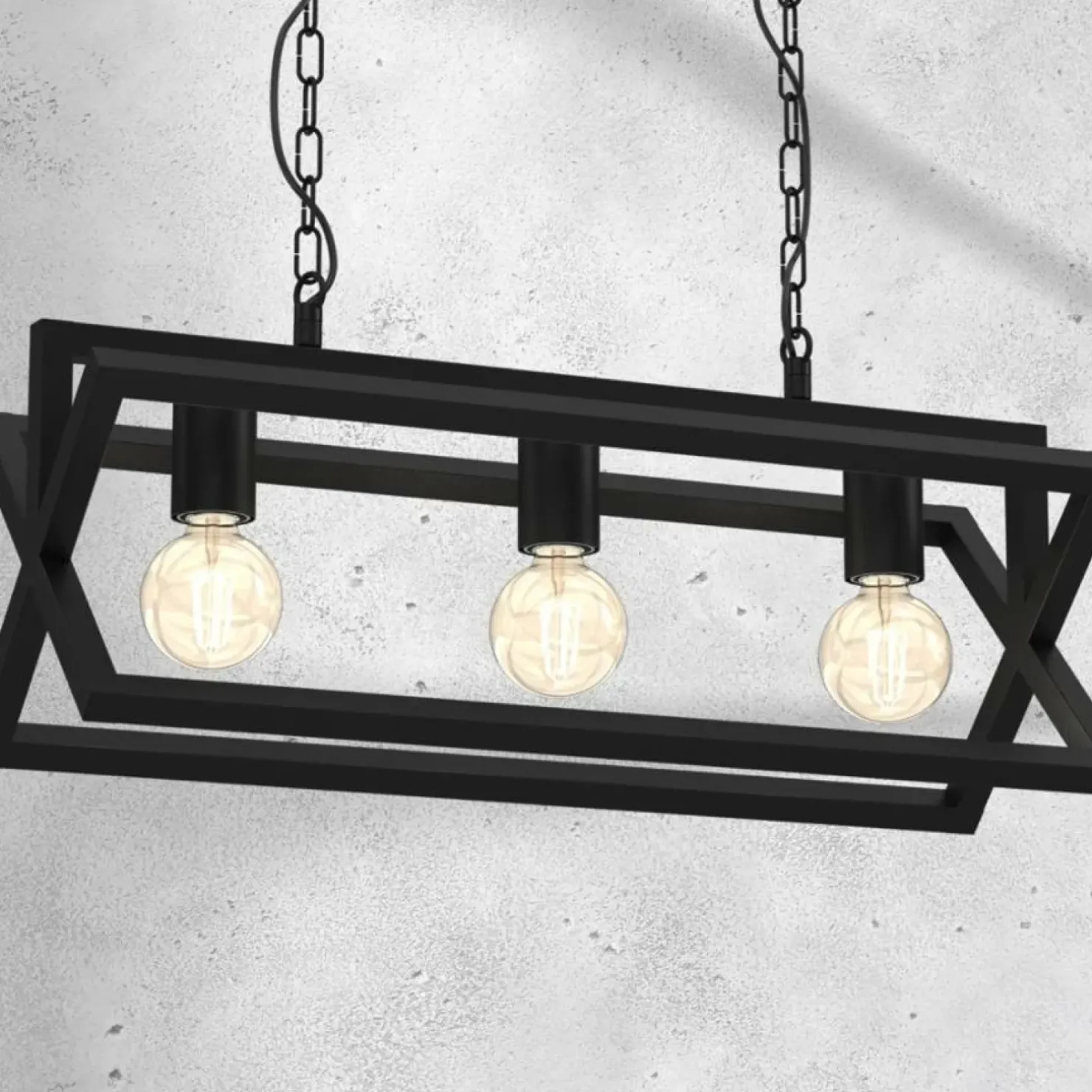 Best Sklep Kaja Podłużna, czarna lampa wisząca na trzy żarówki MLP8563 z serii ARNOLD | Kaja Ośw