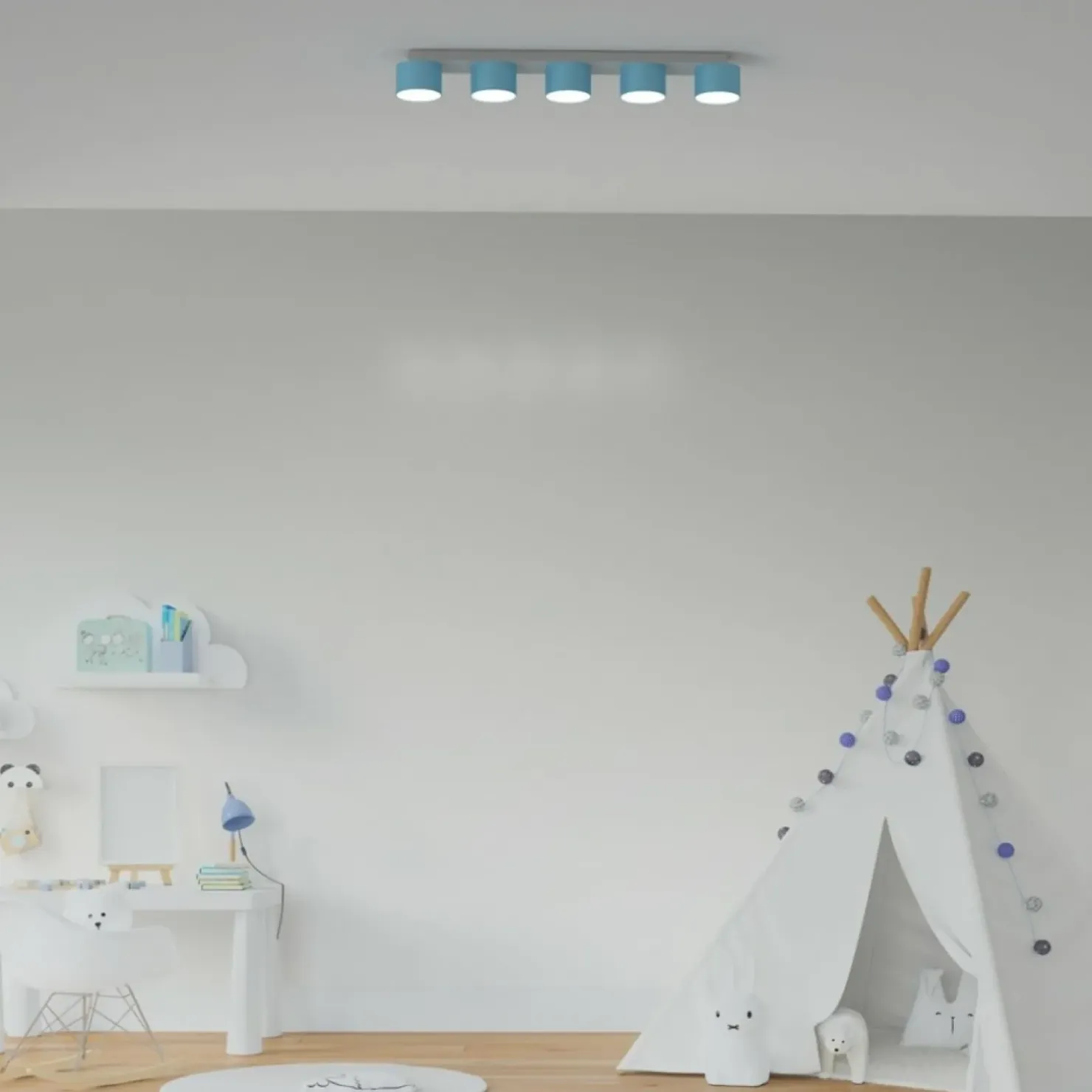 Shop Sklep Kaja Podłużna lampa sufitowa, pięć punktów świetlnych MLP7552 z serii DIXIE | Kaja Oś