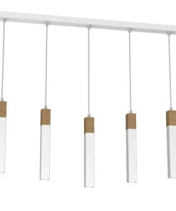 Shop Sklep Kaja Podłużna lampa wisząca, pięć źródeł światła MLP7477 z serii SOLO SAWN | Kaja Ośw