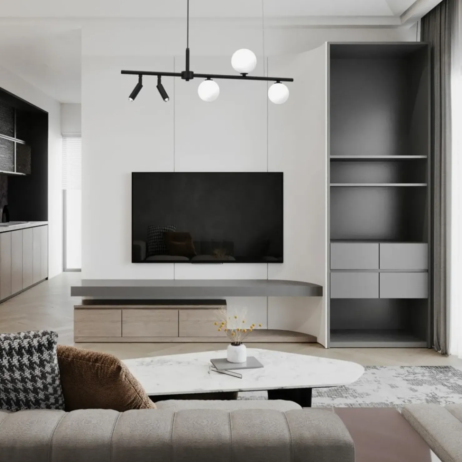 Flash Sale Sklep Kaja Podłużna, modernistyczna lampa wisząca MLP8408 z serii SIRIO | Kaja Oświetlenie