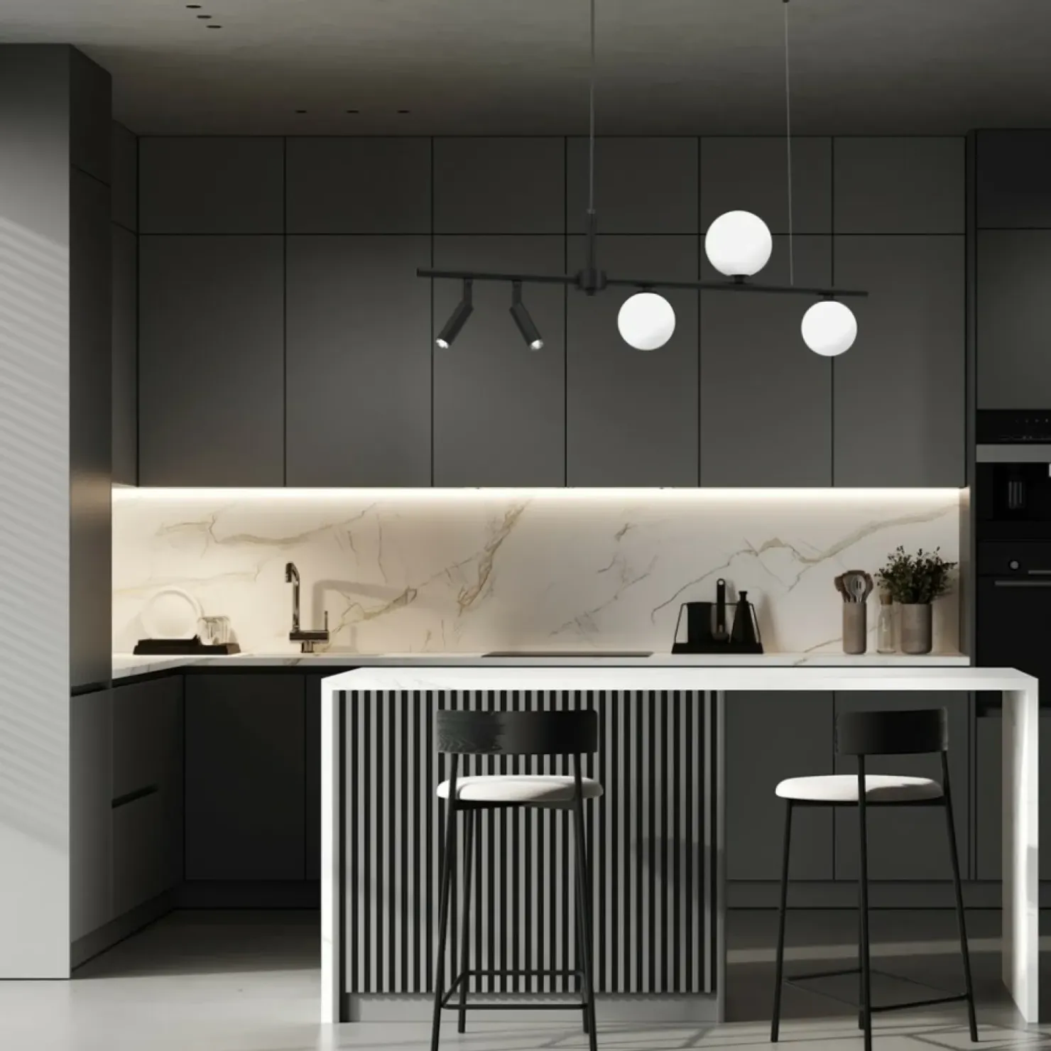 Flash Sale Sklep Kaja Podłużna, modernistyczna lampa wisząca MLP8408 z serii SIRIO | Kaja Oświetlenie