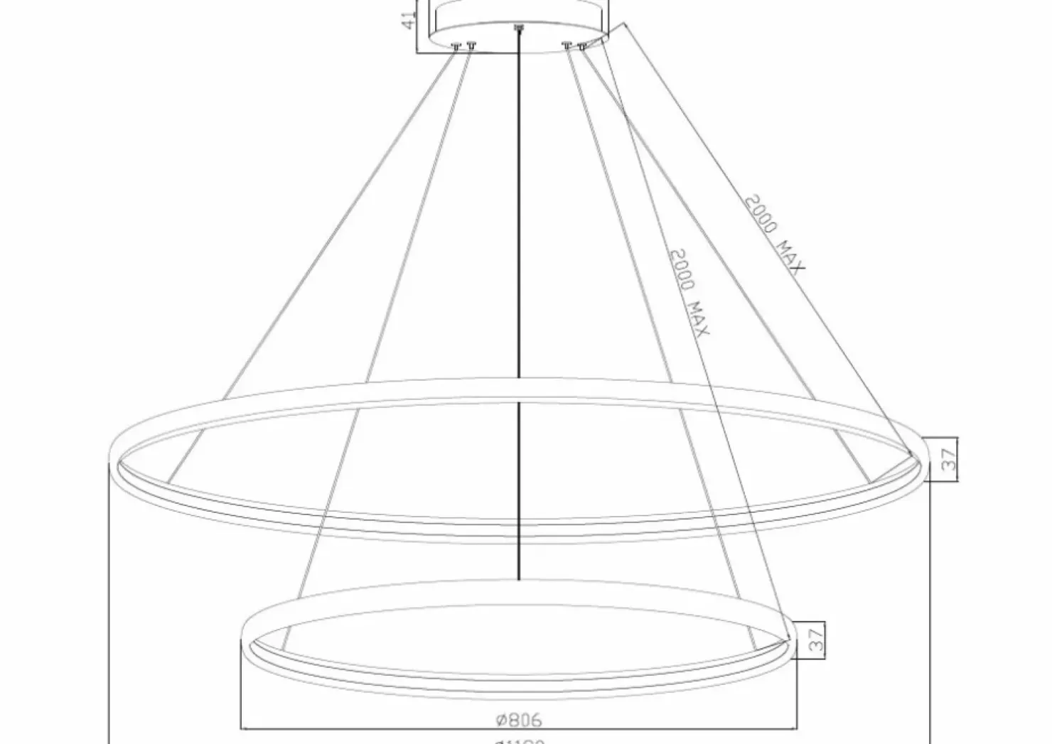 New Sklep Kaja Podwójna czarna lampa LED PL210503-800+1200-BK CARLO | Kaja