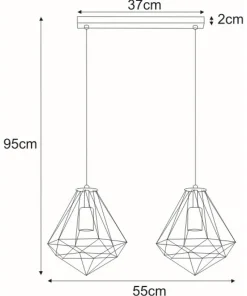 Best Sklep Kaja Podwójna, dekoracyjna lampa wisząca K-4811 GOLD | Kaja Oświetlenie