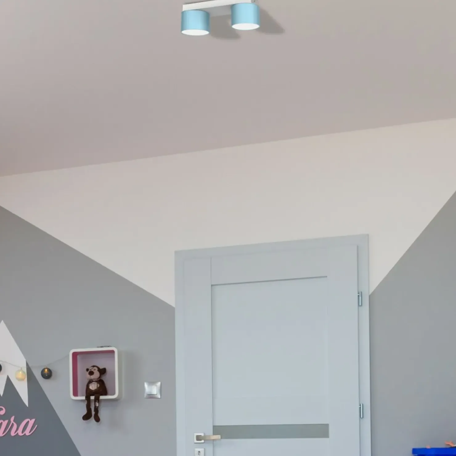 Discount Sklep Kaja Podwójna lampa sufitowa, niebiesko-biała MLP7549 z serii DIXIE | Kaja Oświetleni