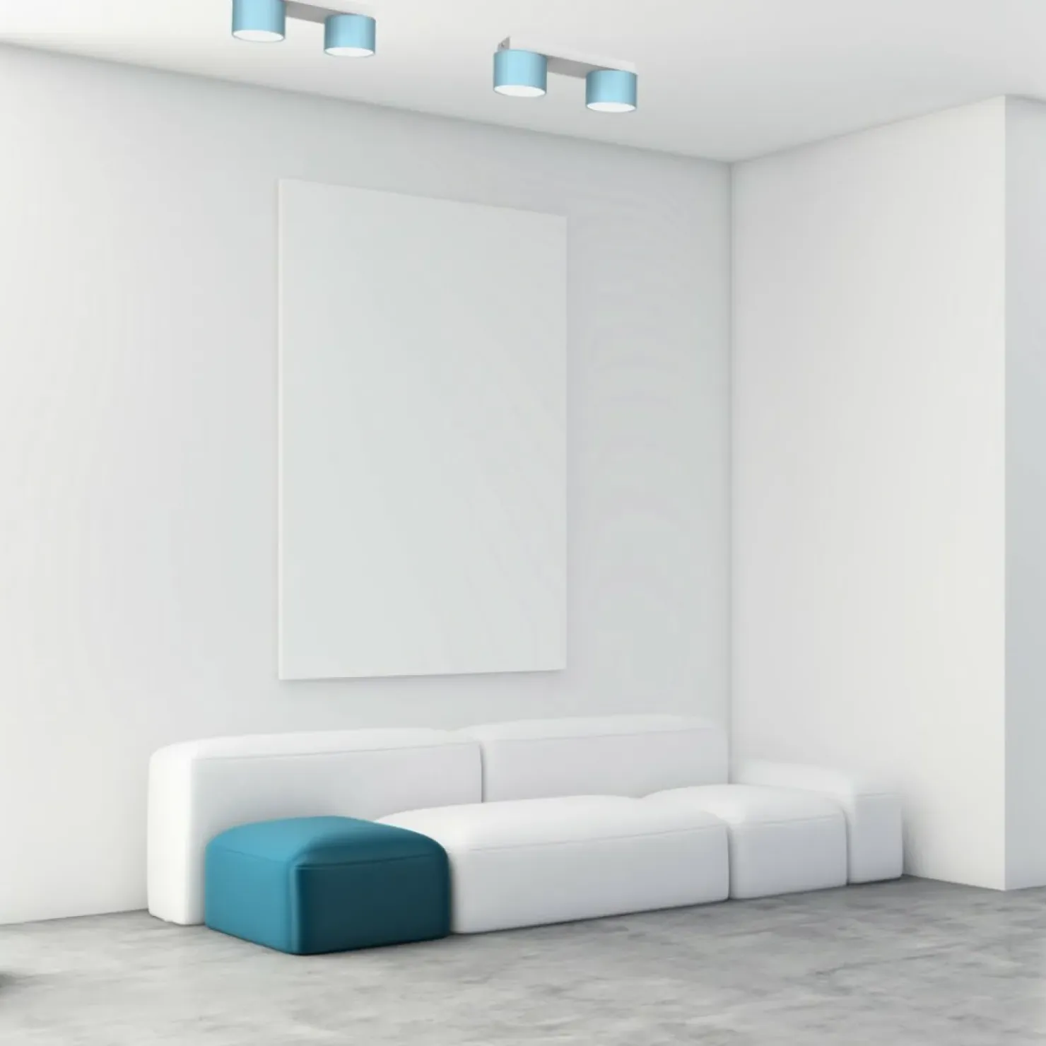 Discount Sklep Kaja Podwójna lampa sufitowa, niebiesko-biała MLP7549 z serii DIXIE | Kaja Oświetleni