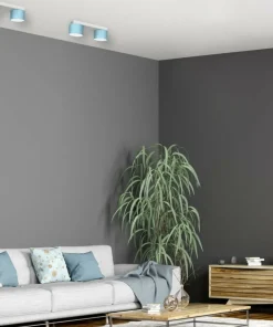 Discount Sklep Kaja Podwójna lampa sufitowa, niebiesko-biała MLP7549 z serii DIXIE | Kaja Oświetleni