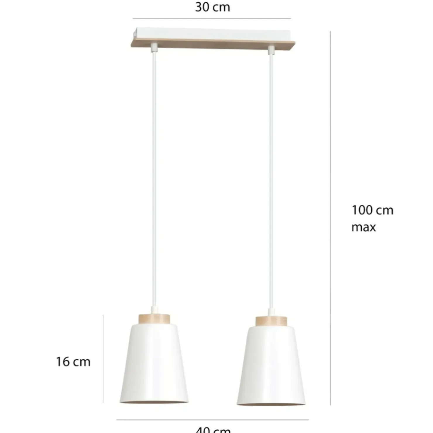 Discount Sklep Kaja Podwójna lampa wisząca na listwie białe klosze 443/2 | Kaja