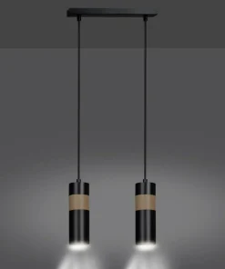 Best Sale Sklep Kaja Podwójna lampa wisząca na listwie w czarnym kolorze 732/2 serii AKA