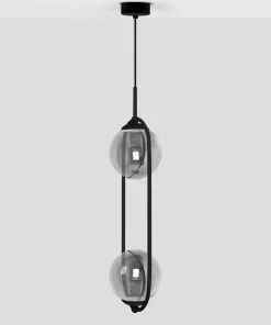 Shop Sklep Kaja Podwójna lampa wisząca z grafitowymi kloszami K-5111 z serii DAVOS