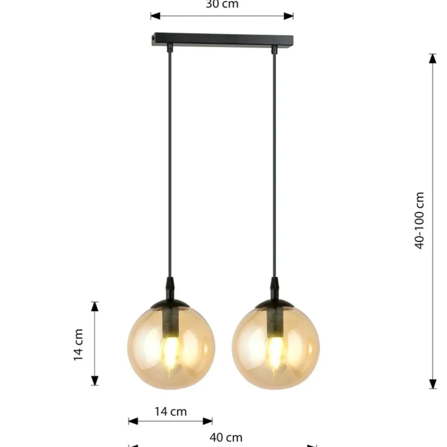 Best Sale Sklep Kaja Podwójna lampa wisząca z kulistymi kloszami 713/2 | Kaja Oświetlenie