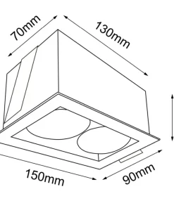 Podwójna oprawa wpustowa GU10 15x9cm ANT 3034 CAGE | Kaja Oświetlenie*Sklep Kaja Sale