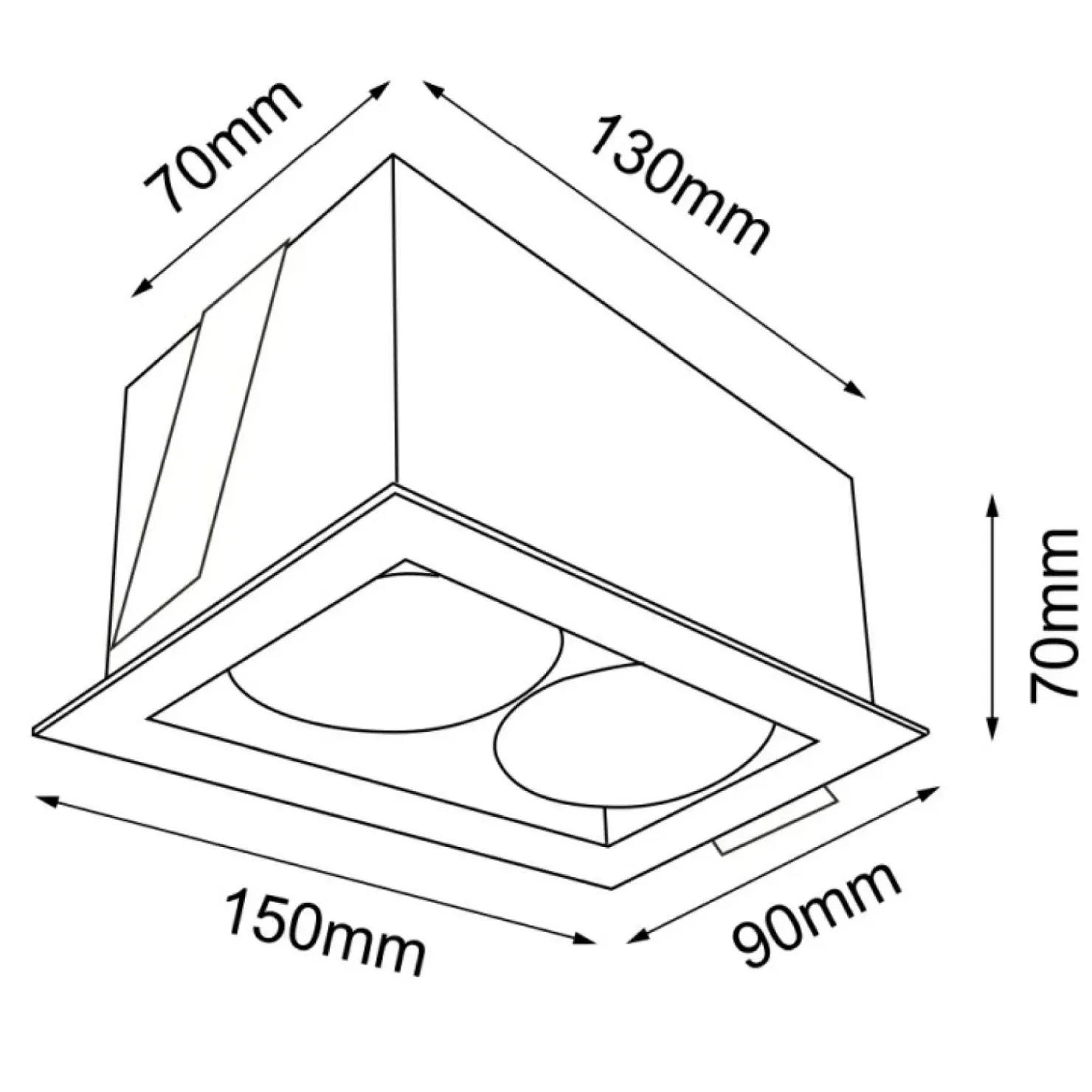 Podwójna oprawa wpustowa GU10 15x9cm ANT 3034 CAGE | Kaja Oświetlenie*Sklep Kaja Sale